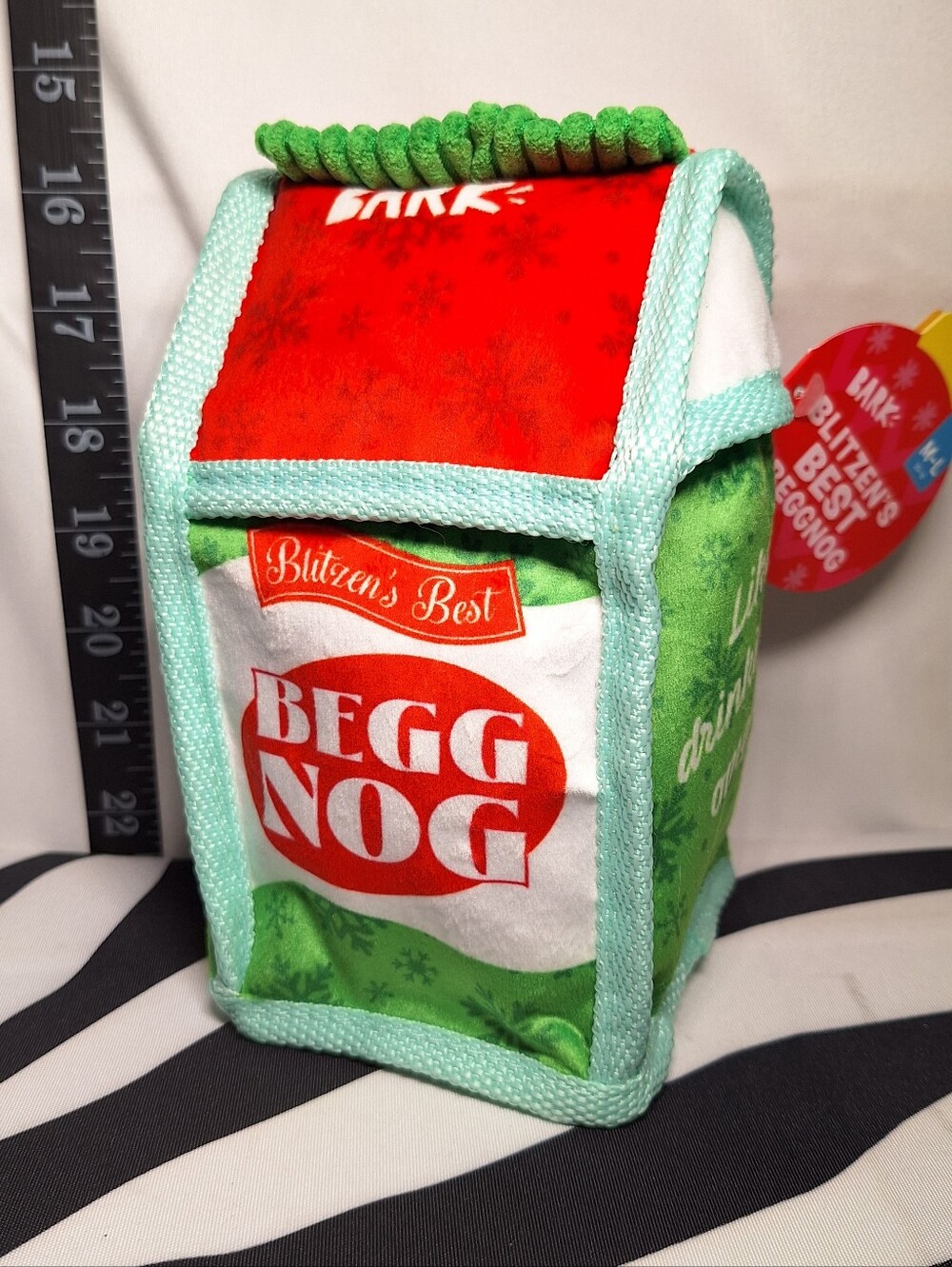 NWT Bark Blitzen's Best BeggNog Dog Toy M-L